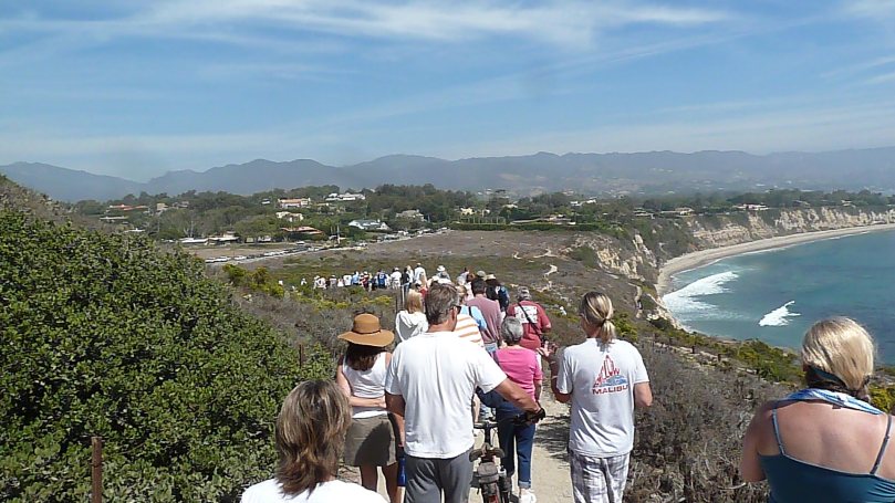 Mass exodus of Pt. Dume after Endeavour flight