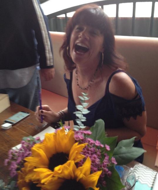 Book signing.laughing