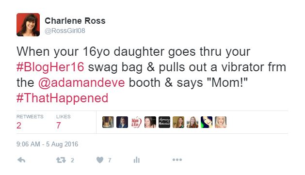 BlogHer16 Swag Bag Tweet