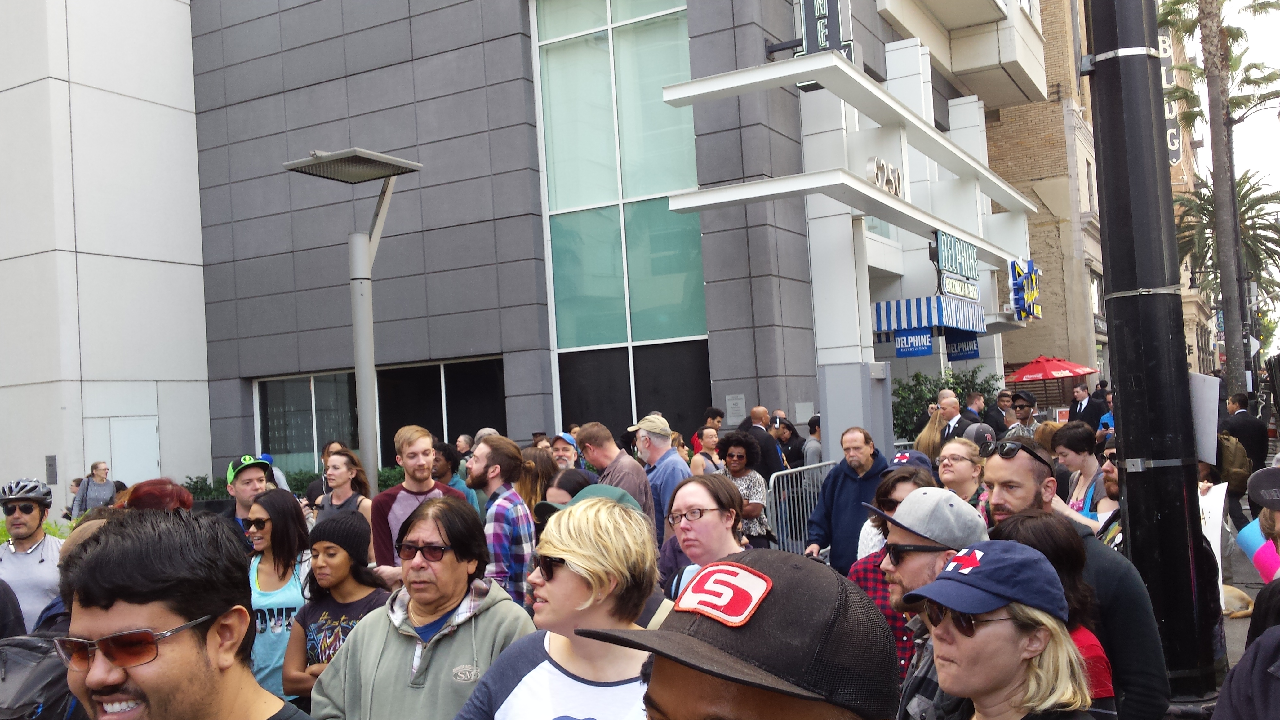 people gathering for Trump protest