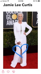 jamie lee curtis golden globe red carpet